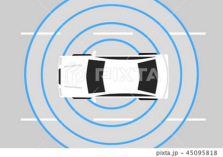 自動車 レーダーのイラスト素材