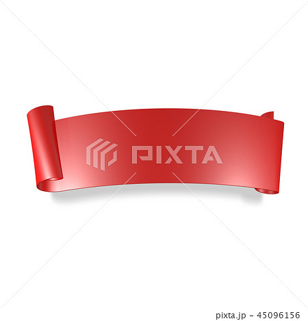 レッド リボン カールのイラスト素材