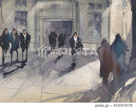 通行人 背景素材 通行人 背景素材 45097076