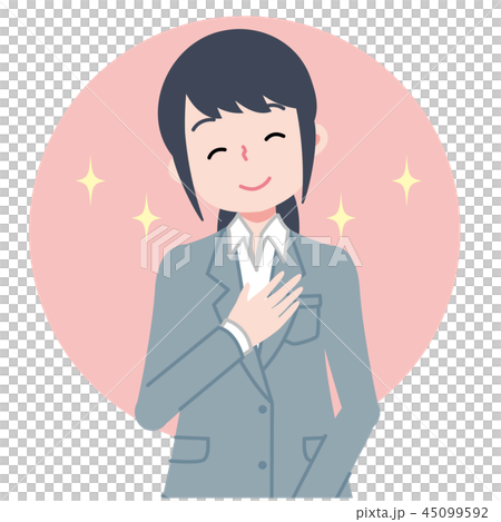 Illustration of a smiling female office worker Illustration of a smiling female office worker 45099592