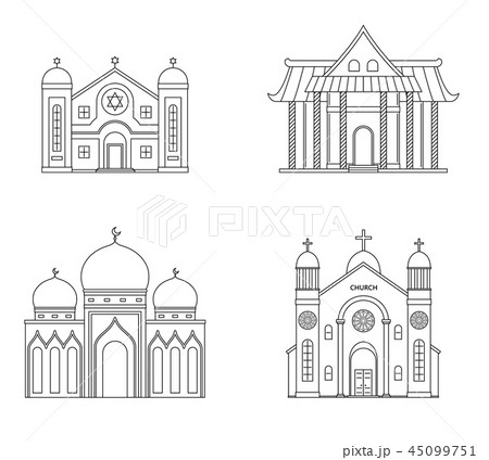Church, mosque, synagogue, pagoda buildings. 45099751