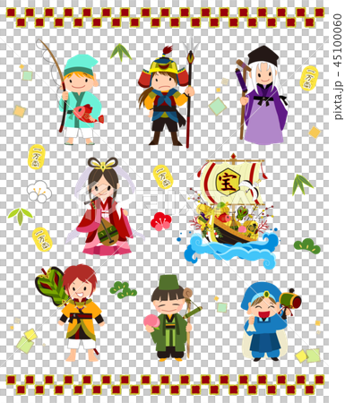 Treasure boat and Seven Lucky gods 45100060