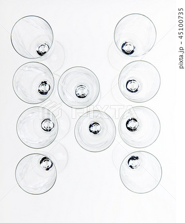 alphabet Empty champagne glass white background  45100735