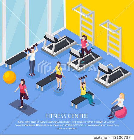Isometric Women Fitness Background 45100787