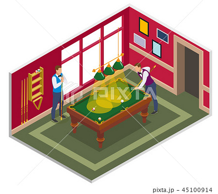 Billiards Game Isometric Composition 45100914