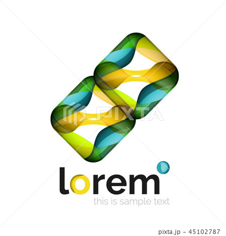 Geometric abstract business icon template, smooth shape 45102787