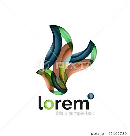 Abstract geometric logo created with overlapping smooth shapes 45102789