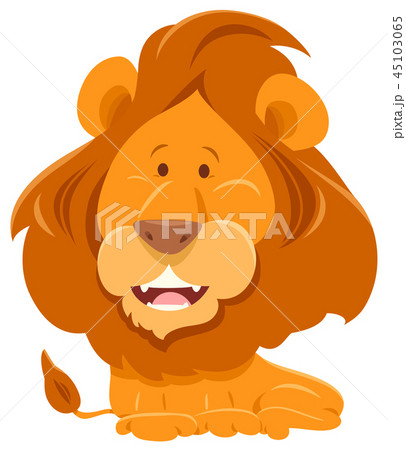 Lion Cartoon Funny Animal Characterのイラスト素材