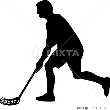 Floorball player silhouetteのイラスト素材 [45104050] - PIXTA