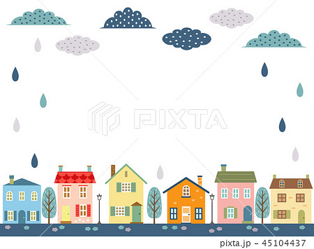 街並み18 雨のイラスト素材