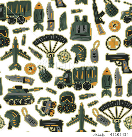 Military and army vector seamless pattern.  45105434