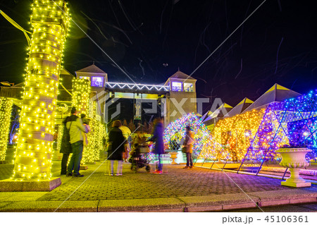 群馬県　ぐんまフラワーパーク イルミネーションフェスタ　飛ぶシャボン玉 45106361
