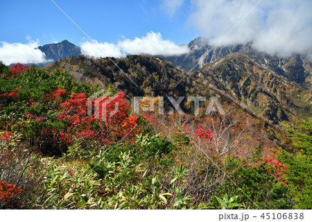 長野県白馬村 小遠見山から見る五竜岳と鹿島槍ケ岳 45106838