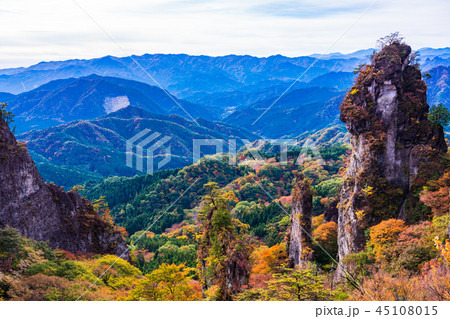 （群馬県）秋の妙義山　日暮の景（ひぐらしのけい） 45108015