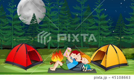 A family camping in forest 45108663