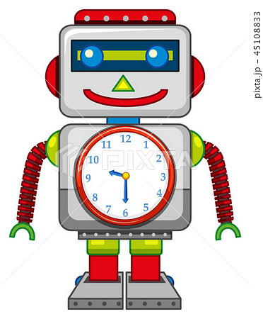 A robot toy on white background 45108833