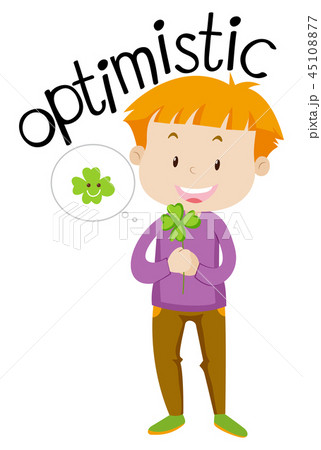 English Vocabulary Word Optimisticのイラスト素材