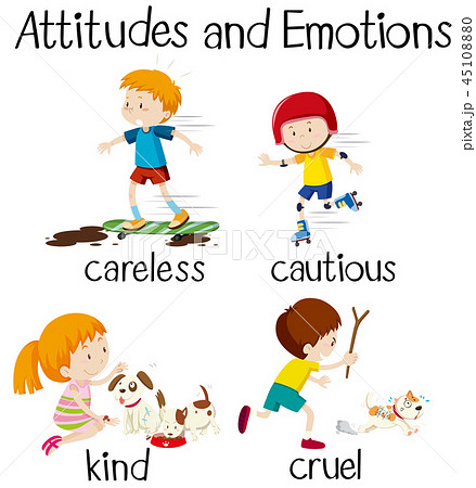 English Word Attitudes And Emotionsのイラスト素材
