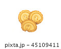 top view of three butter cookies. 45109411