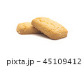 one side of two butter cookies on white background 45109412
