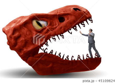 Businessman in crisis and recession concept 45109624