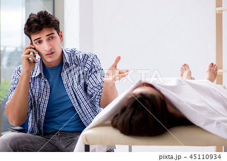 Man mourning his dead wife 45110934