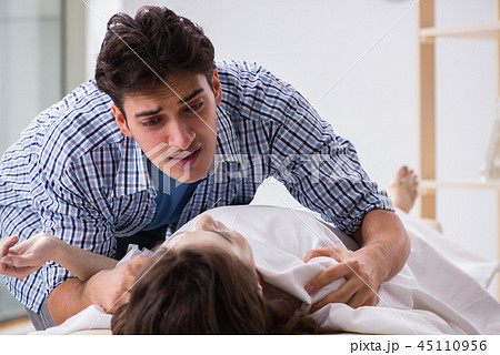 Man mourning his dead wife Man mourning his dead wife 45110956