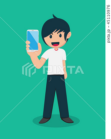 Man Holding Smart Phone Man Holding Smart Phone 45110976