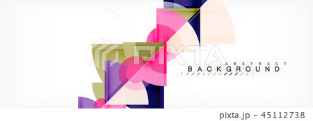 Triangles and circle geometric background 45112738