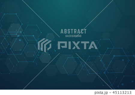 Abstract hexagonal molecular structures background 45113213