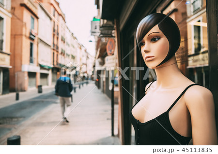 Female Mannequin Dressed In Female Casual Clothes Standing Near Female Mannequin Dressed In Female Casual Clothes Standing Near 45113835