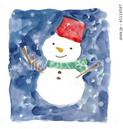 雪だるま クリスマスカード 文字なし 45114587