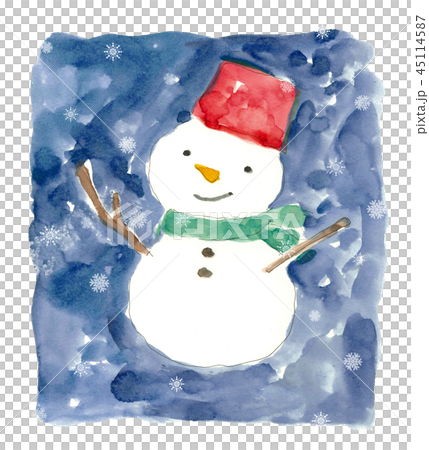 雪だるま クリスマスカード 文字なし 45114587