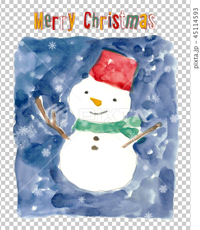 雪だるま クリスマスカード 雪だるま クリスマスカード 45114593