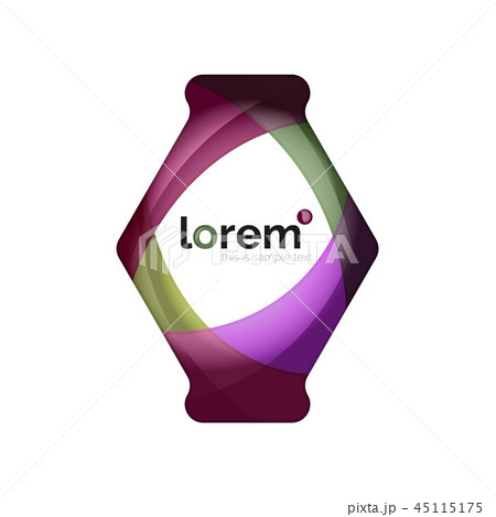 Abstract geometric design logo made of flowing elements 45115175