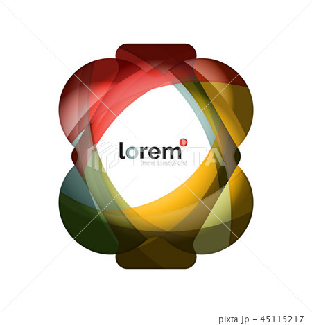 Abstract geometric design logo made of flowing elements 45115217