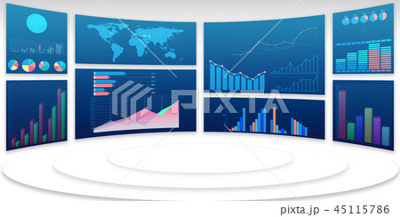 Business charts and infographics - 3d rendering 45115786