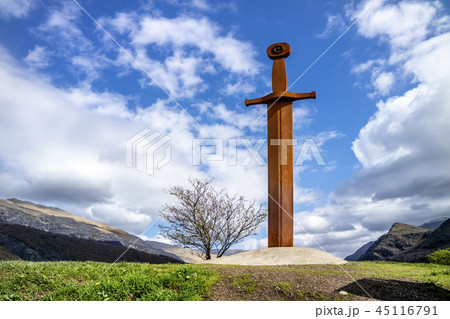 Iron sword in the stone at Llanberis in Snowdonia National Park in Wales Iron sword in the stone at Llanberis in Snowdonia National Park in Wales 45116791