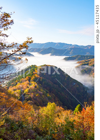おにゅう峠 紅葉 早朝 おにゅう峠 紅葉 早朝 45117435
