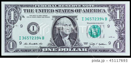 Close up of one dollar 45117693