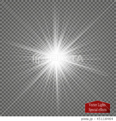 Glow light effect. Star burst with sparkles. Golden glowing lights 45118464