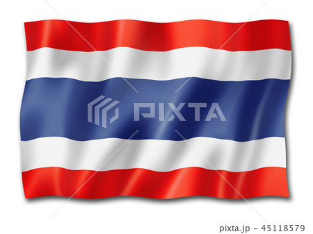 Thai flag isolated on white Thai flag isolated on white 45118579