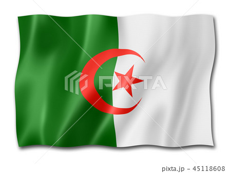 Algerian flag isolated on white 45118608