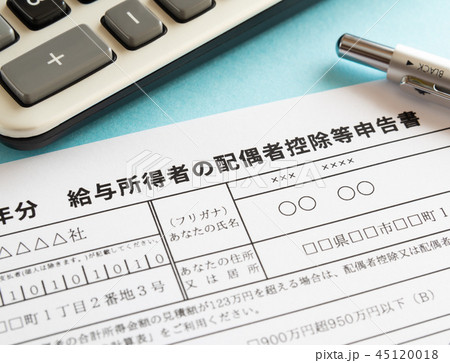 年末調整イメージ　給与所得者の配偶者控除等申告書 45120018