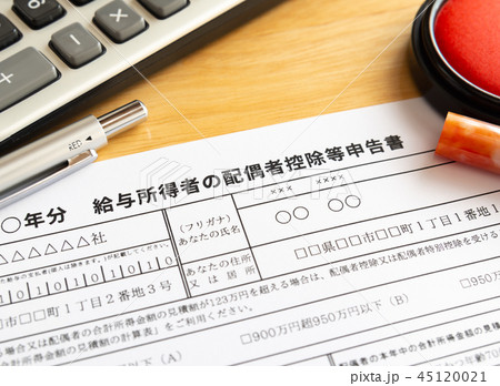 年末調整イメージ　給与所得者の配偶者控除等申告書 45120021