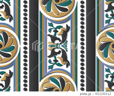 Seamless relief sculpture decoration retro pattern 45120312