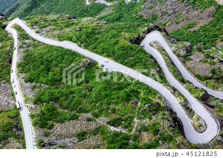 troll road - mountain route of Trollstigen. Norway 45121825