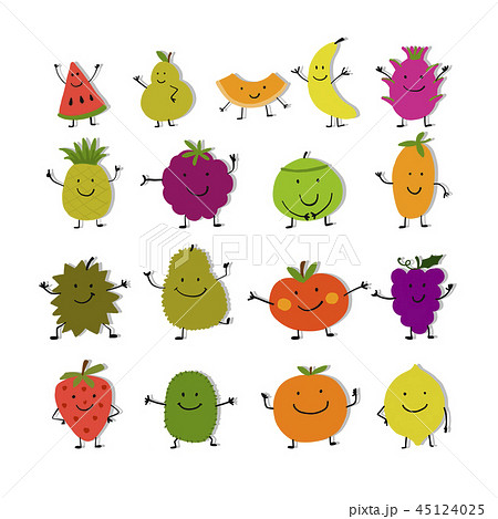 Funny fruits, character set for your design 45124025
