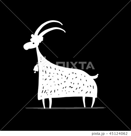Funny goat, simple sketch for your design 45124062