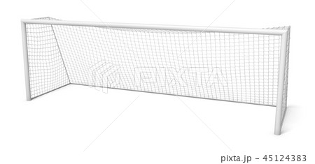 3d rendering of white empty football gates isolated on a white background. 3d rendering of white empty football gates isolated on a white background. 45124383